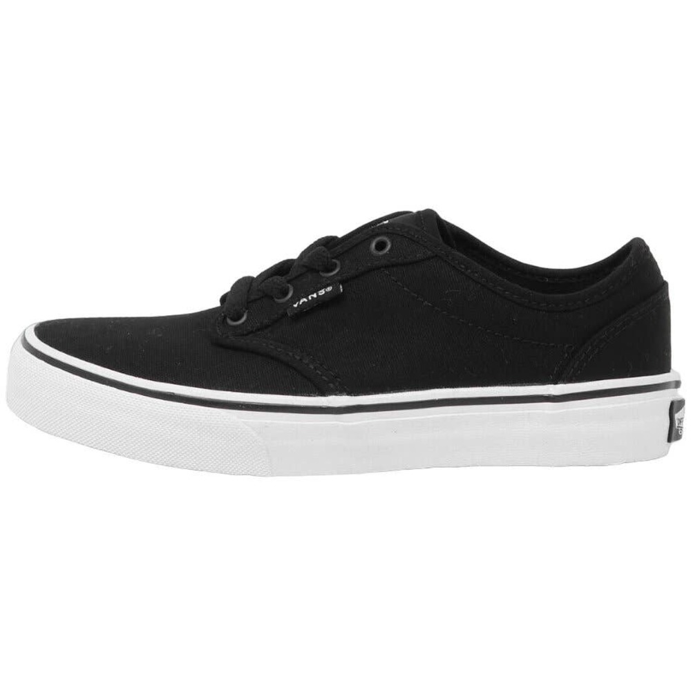 Vans Men's Atwood Canvas Lace-Up Sneaker Shoes Black White Size 10